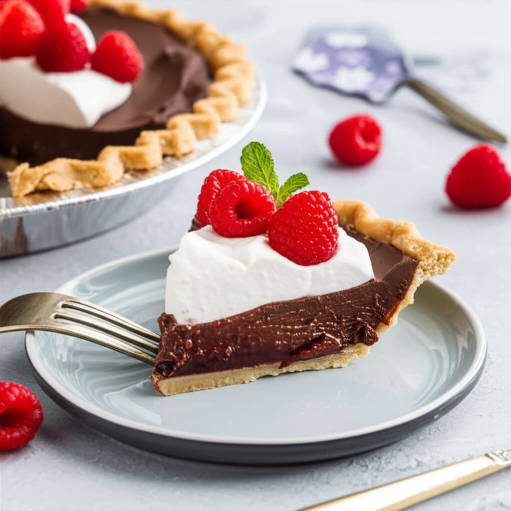 Raspberry French Silk Pie