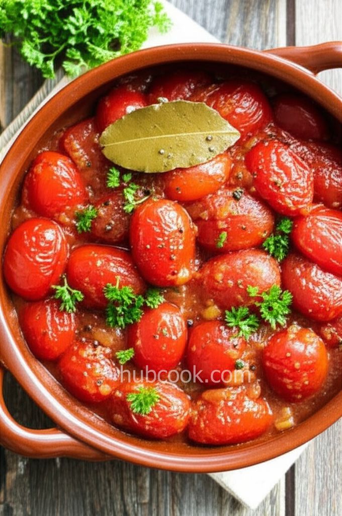 Stewed Tomatoes Spiced with Mustard