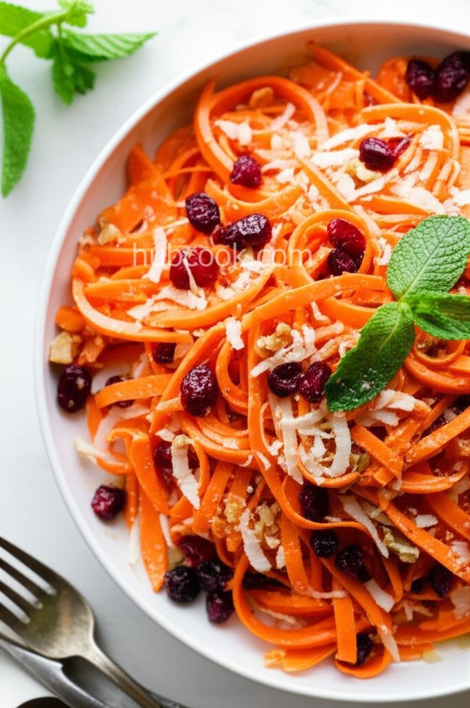Coconut Cranberry Carrot Ribbon Salad