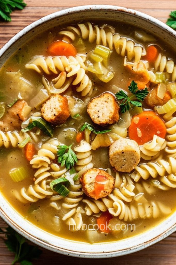 Faux-kin Noodle Soup (Vegan Chicken Noodle Soup)