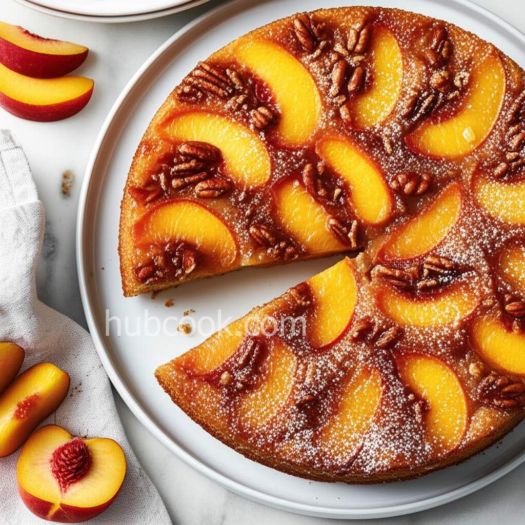 Peach Amaretto Upside-Down Cake