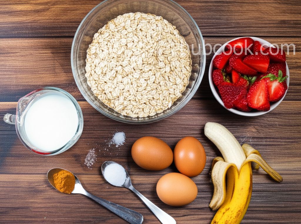 Strawberry Banana Blended Baked Oats