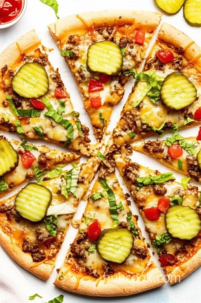 Vegetarian Cheeseburger Pizza