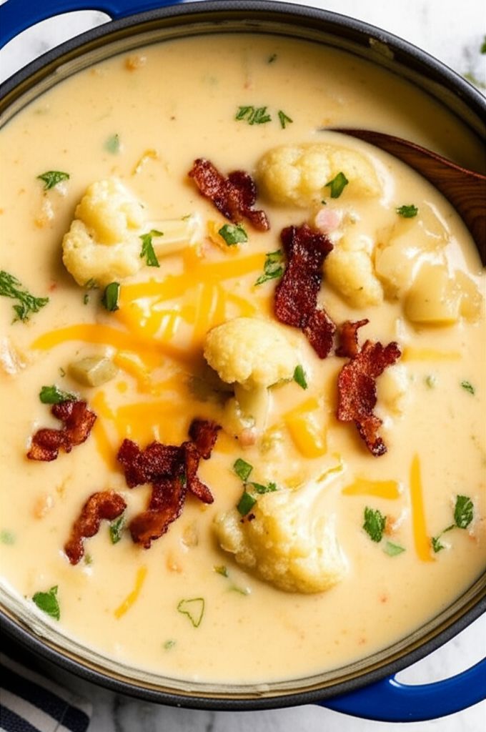 Bacon-Cheddar Cauliflower Chowder
