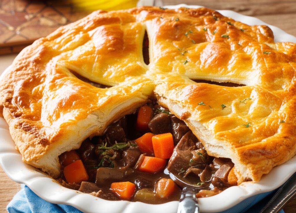 Beef, Mushroom, and Guinness Pie