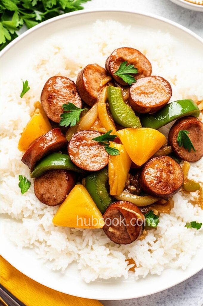 Hawaiian-Style Sausage and Rice