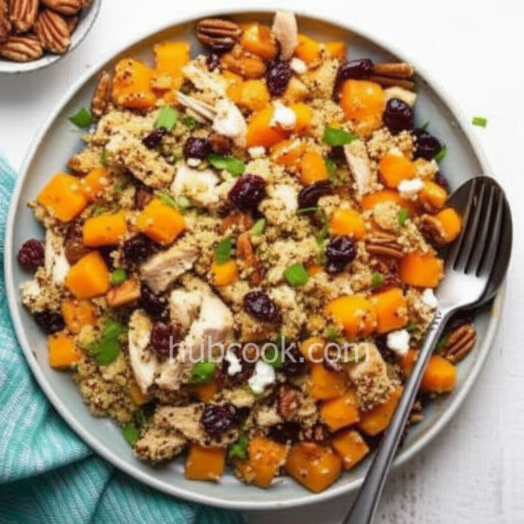Quinoa with Butternut Squash, Chicken, and Goat Cheese