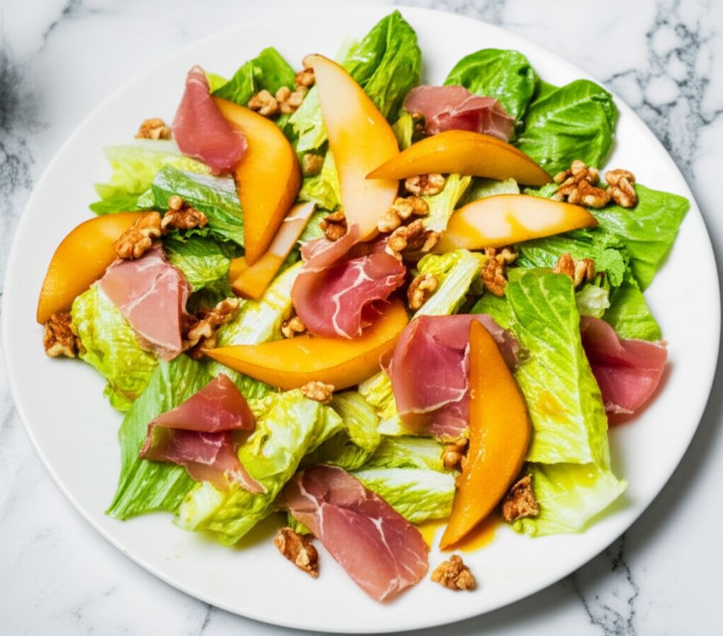 Salad with Prosciutto and Caramelized Pears and Walnuts