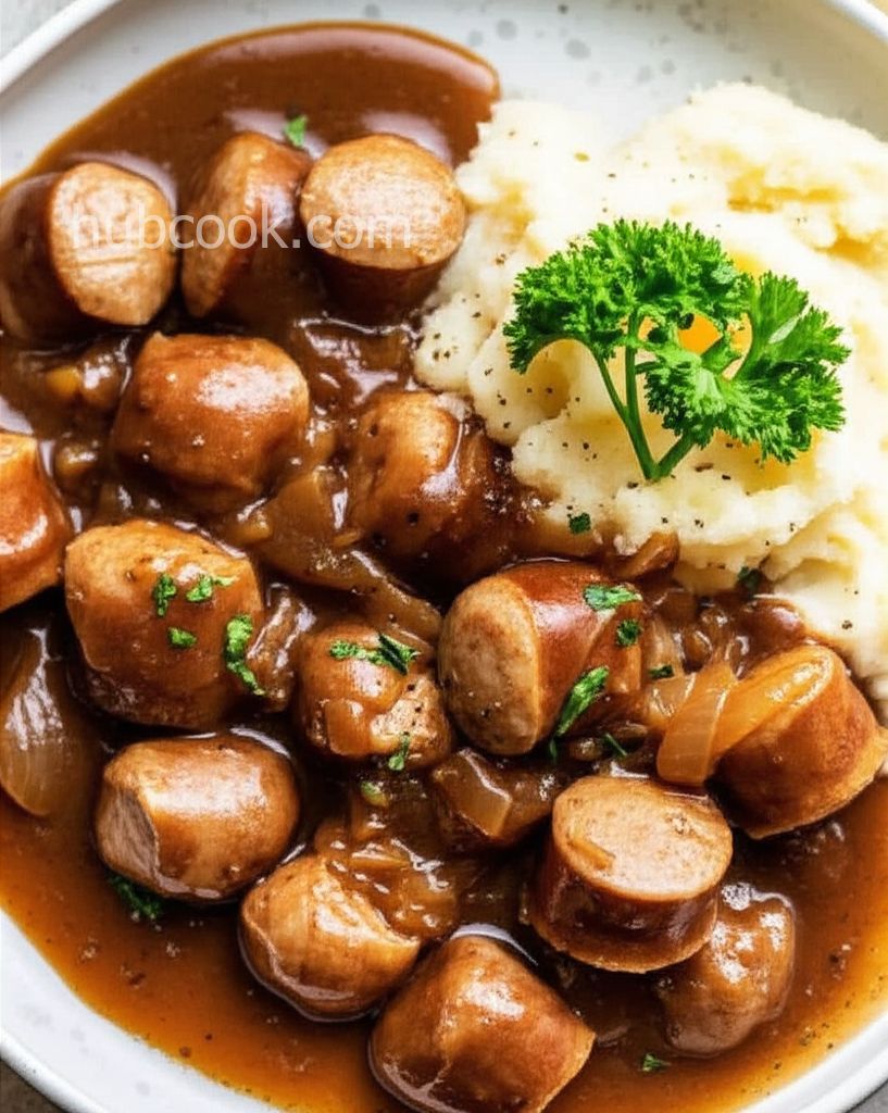 Sausages in Onion Gravy