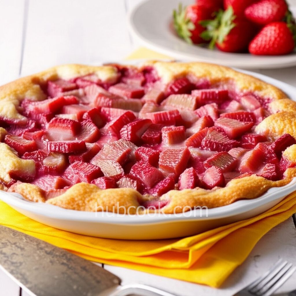 Strawberry Orange Rhubarb Cake