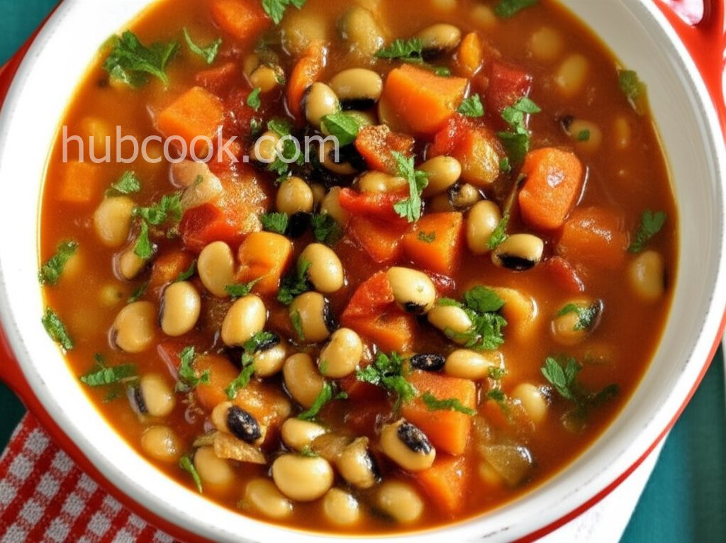 Sweet and Spicy Soup with Black-Eyed Peas and Sweet Potato