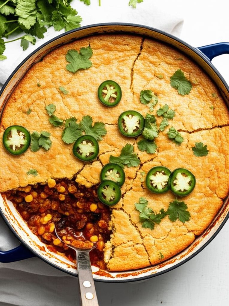 Veggie Chili Cornbread Casserole