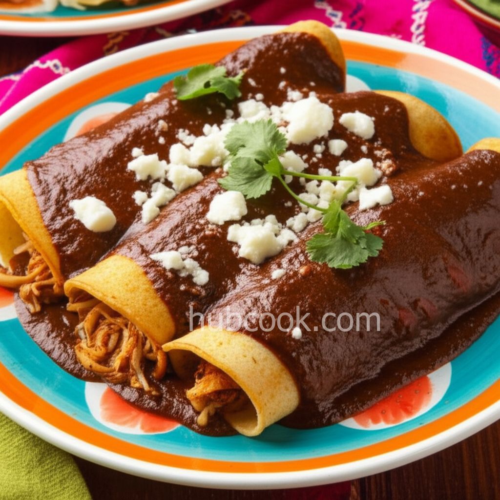 Chicken Enchiladas with Mole Sauce