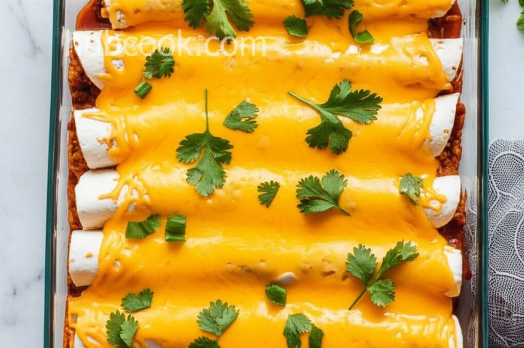 Creamy Cheddar Beef Enchiladas