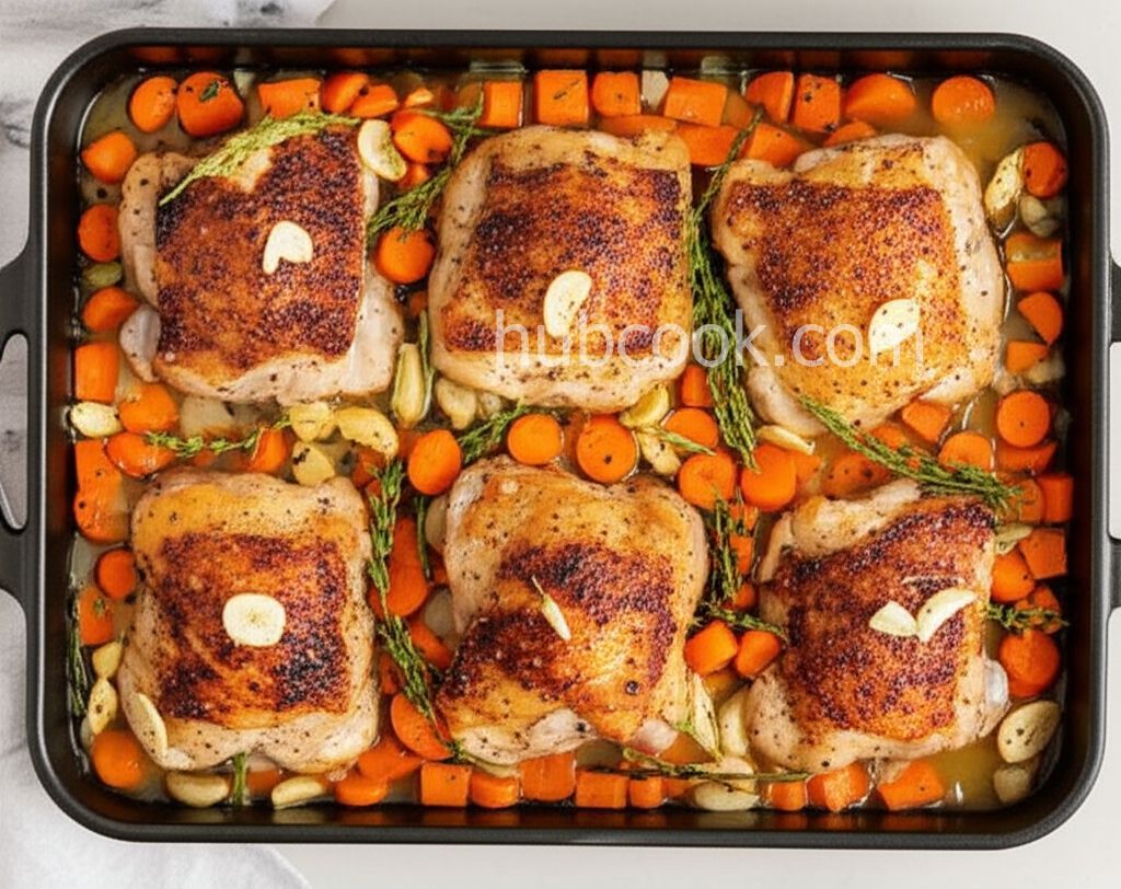 Garlic and Basil Baked Chicken Thighs