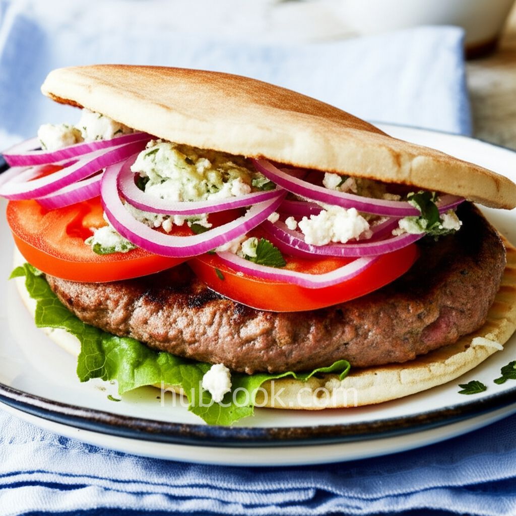 Greek Lamb Feta Burgers With Cucumber Sauce