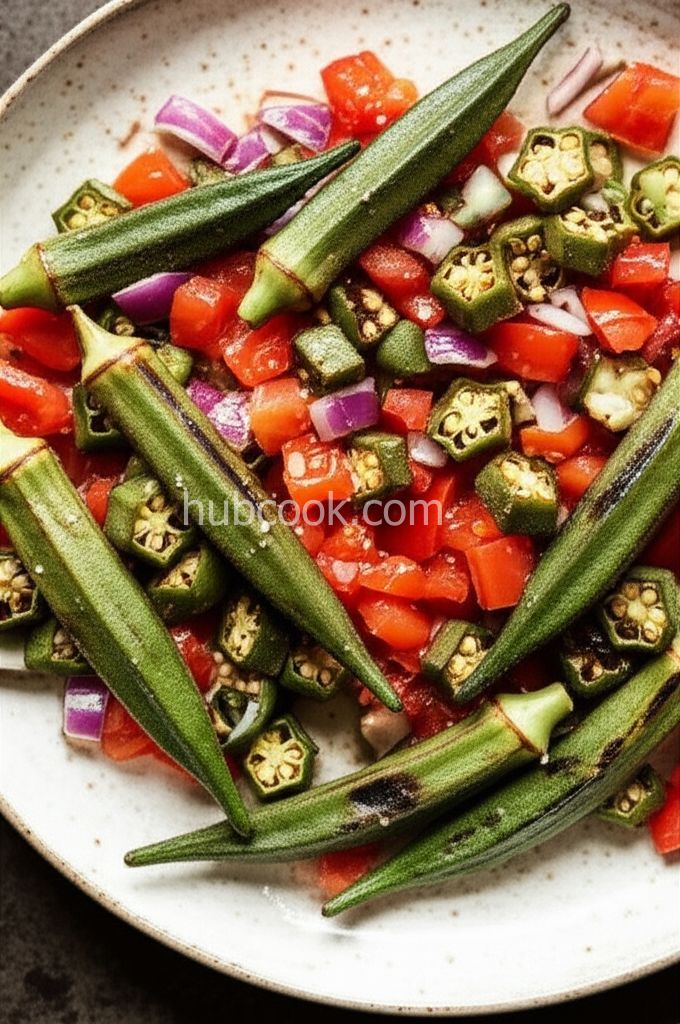 Grilled Okra Salad
