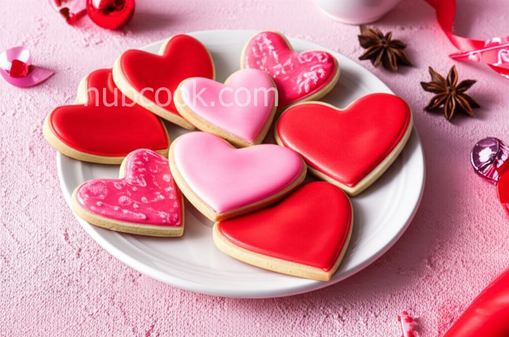 Heart Cookies Decorated with Royal Icing