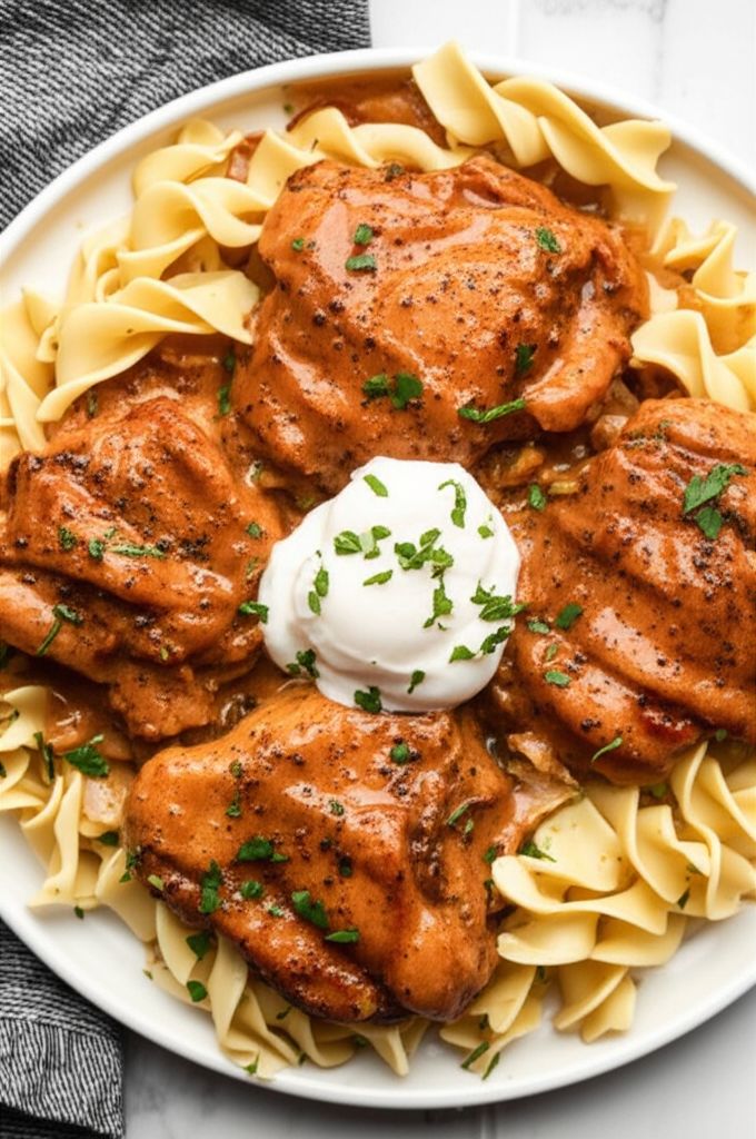 Instant Pot Chicken Paprikash with Egg Noodles