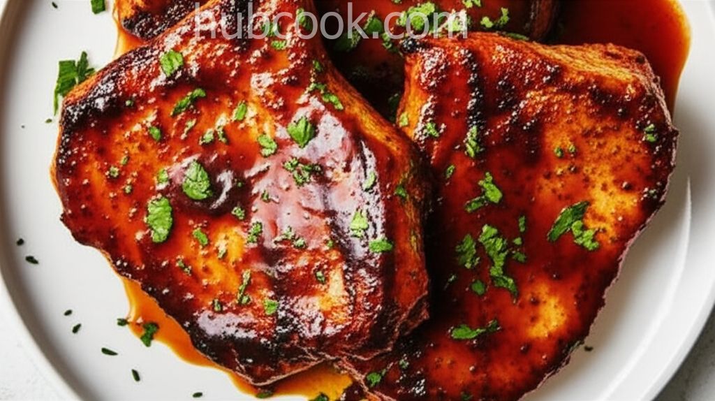 Pan-Fried Pork Chops with Sweet BBQ Sauce