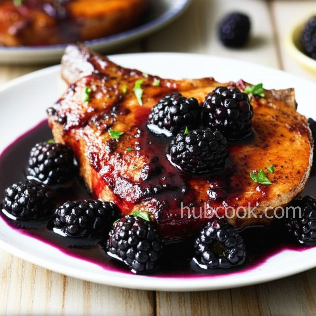 Pork Chops with Blackberry Port Sauce