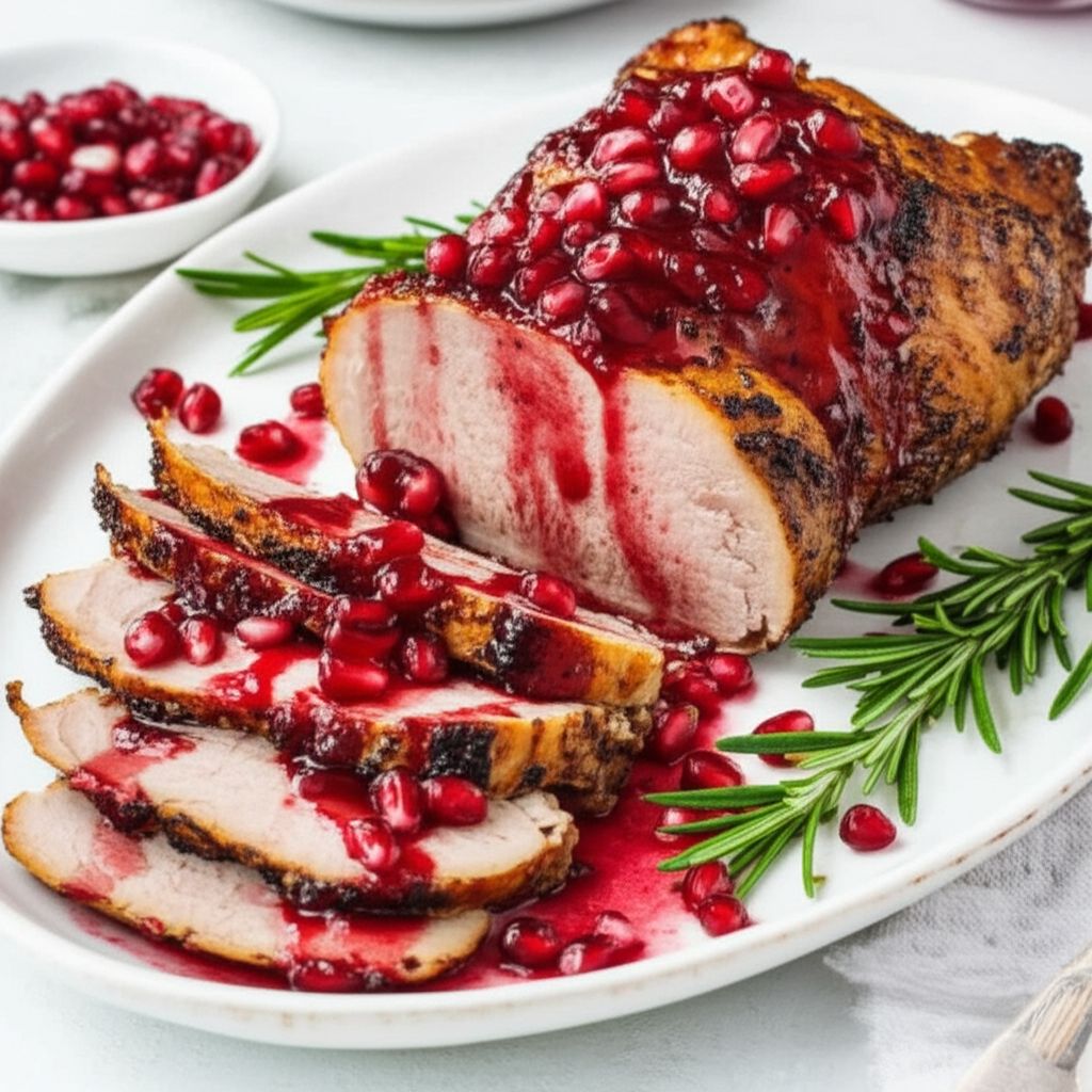 Roasted Pork Shoulder with Pomegranate Sauce