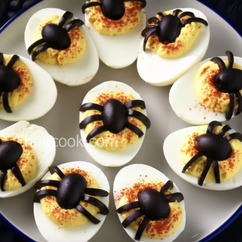 Spider Deviled Eggs for Halloween