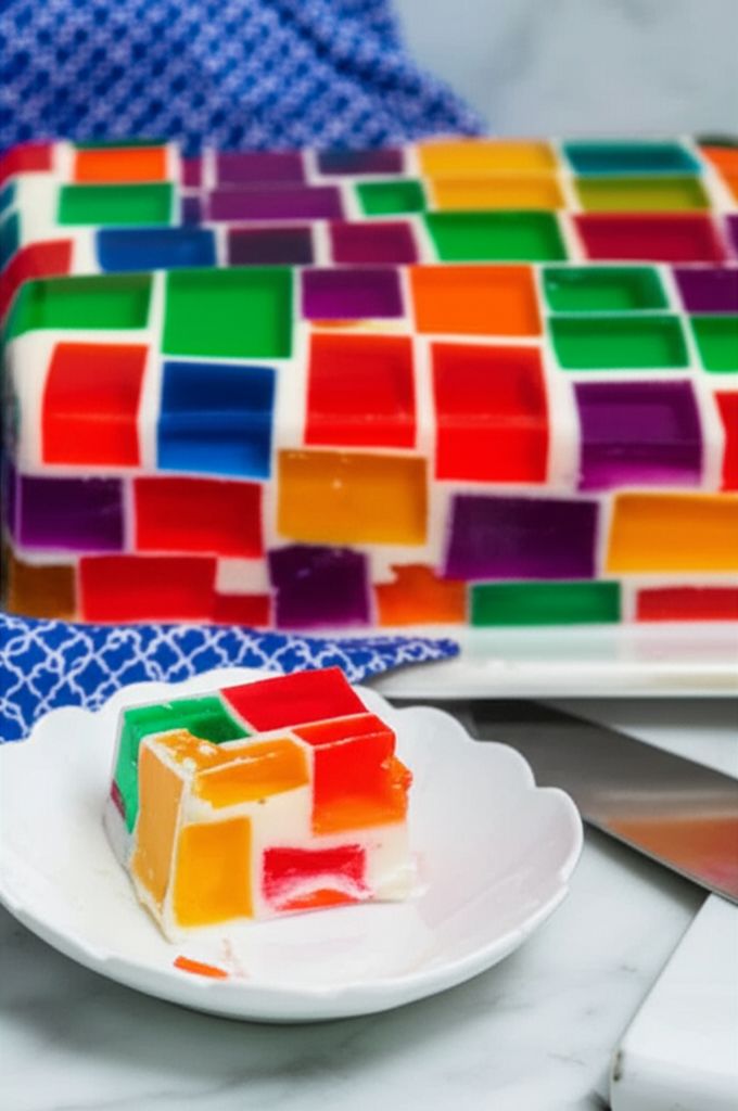 Stained Glass Gelatin Cake