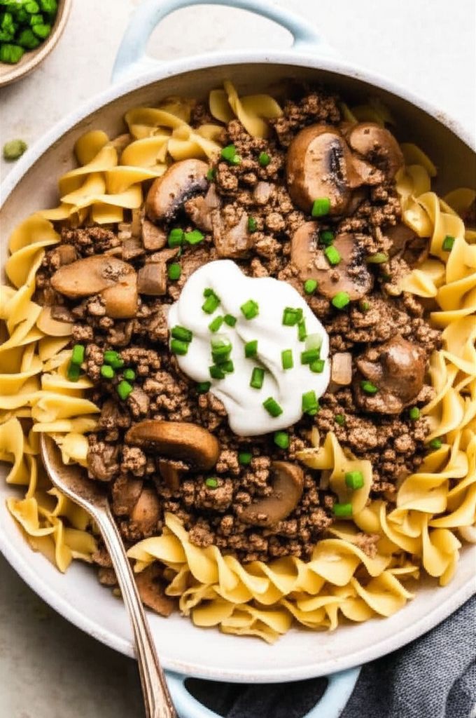 Ground Beef Stroganoff Noodles