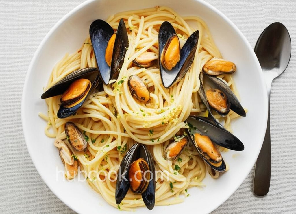 Mussels and Pasta with Creamy Wine Sauce