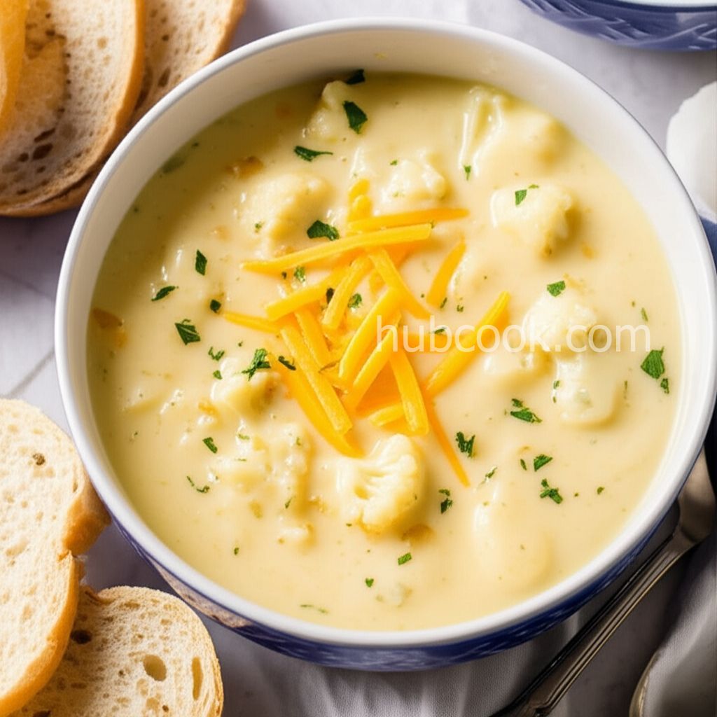 Simple Cheesy Cauliflower Soup