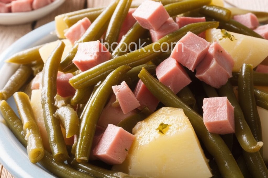 Slow Cooker Green Beans, Ham and Potatoes