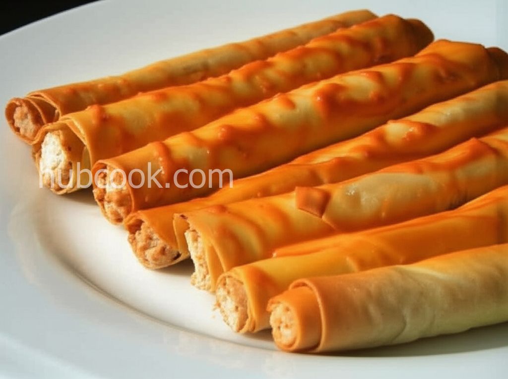 Chicken Cigar Wraps with Paprika Sauce