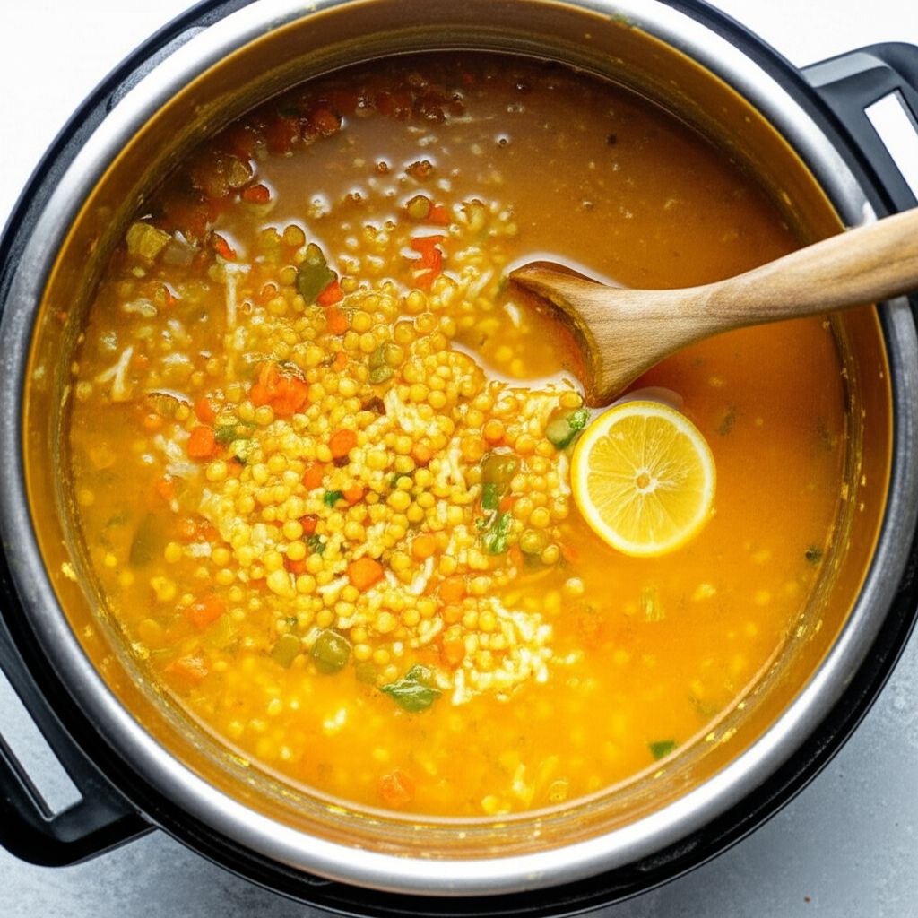 Instant Pot® Lentil and Rice Soup