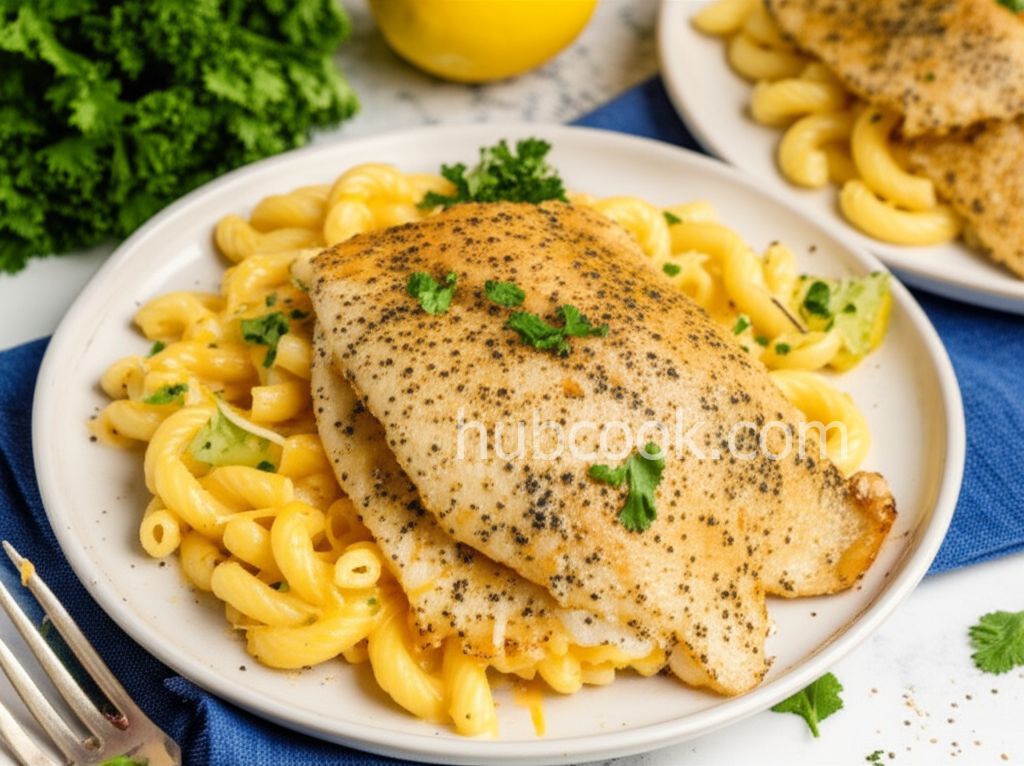 Pan-Seared Lemon Tilapia with Parmesan Pasta