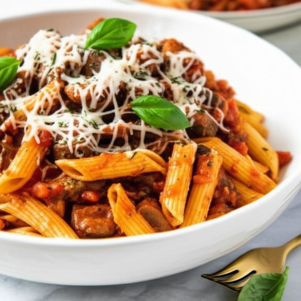 Penne with Sausage and Portobello Mushrooms