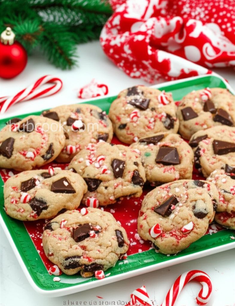 Candy Cane Chocolate Chunk Cookies