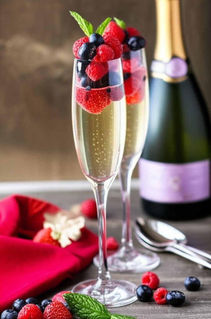 Champagne Sorbet with Berry Medley