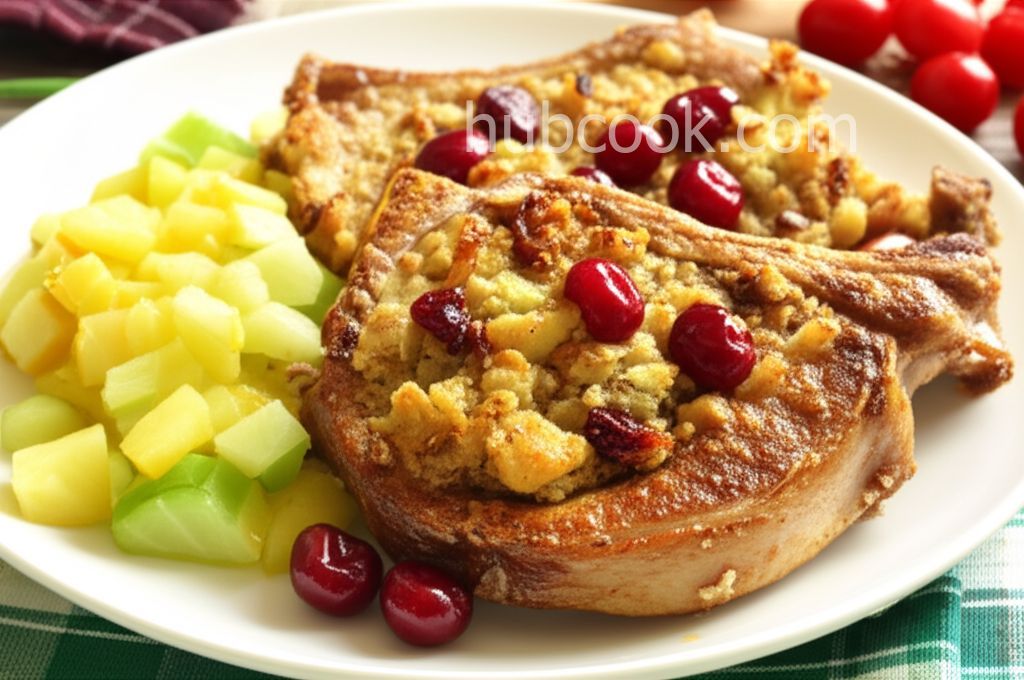 Pork Loin Chops with Cherry-Apple Stuffing