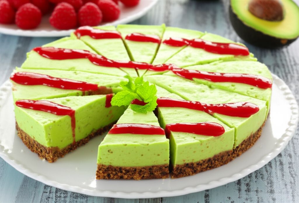 Avocado Cheesecake with Walnut Crust