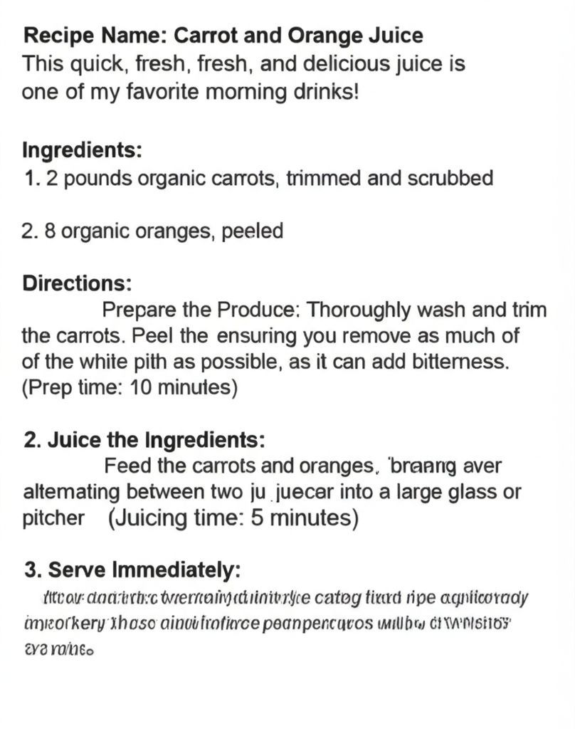 Carrot and Orange Juice