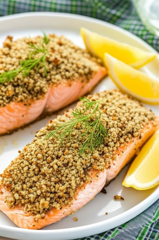 Crunchy Walnut-Crusted Salmon Fillets