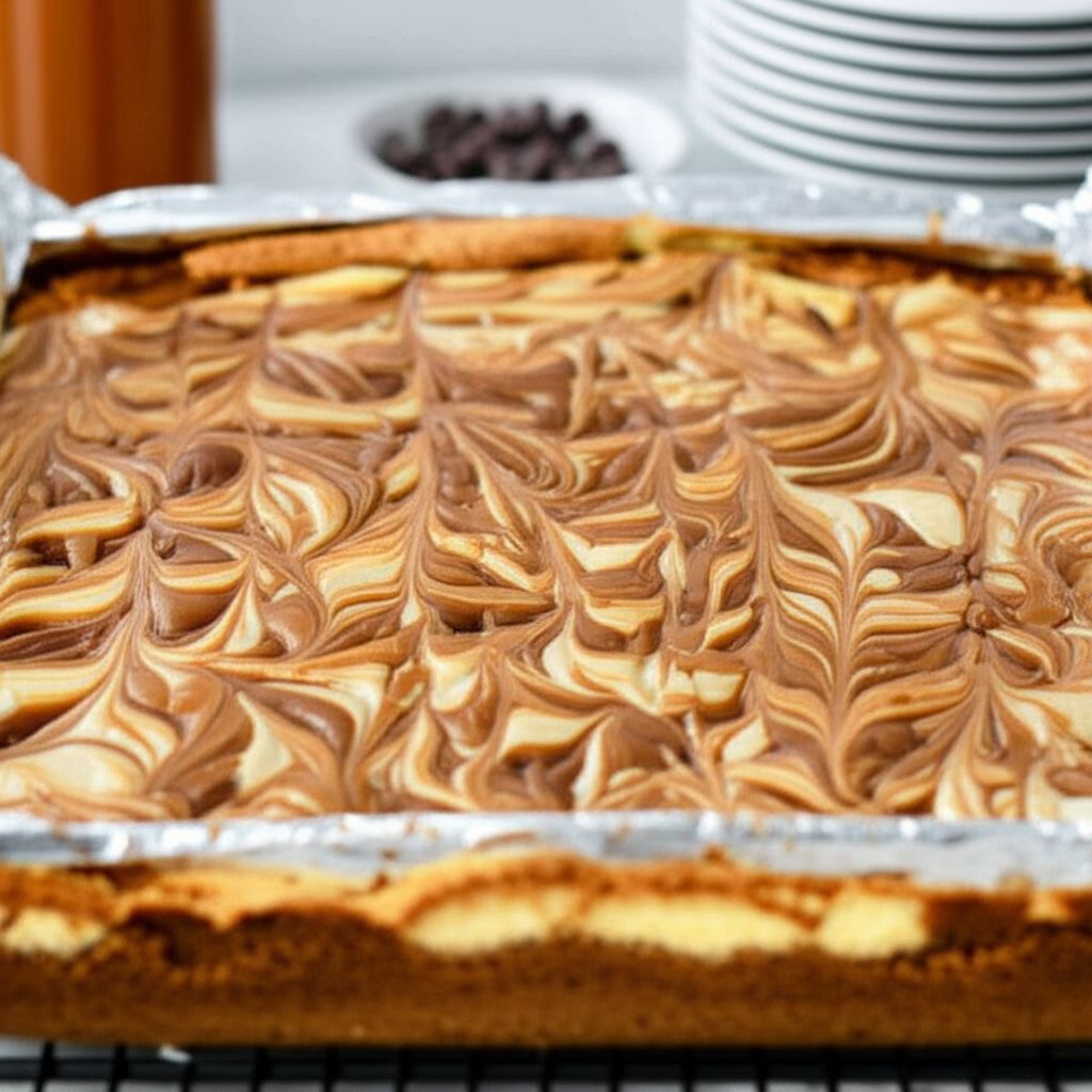 Sea Salt Caramel Swirl Cheesecake Bars
