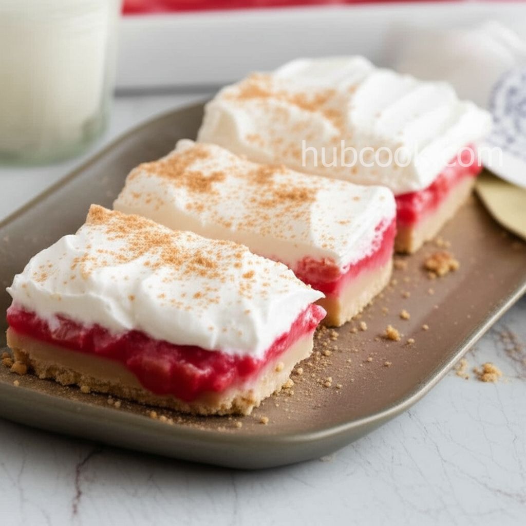 Strawberry-Rhubarb and Cream Bars