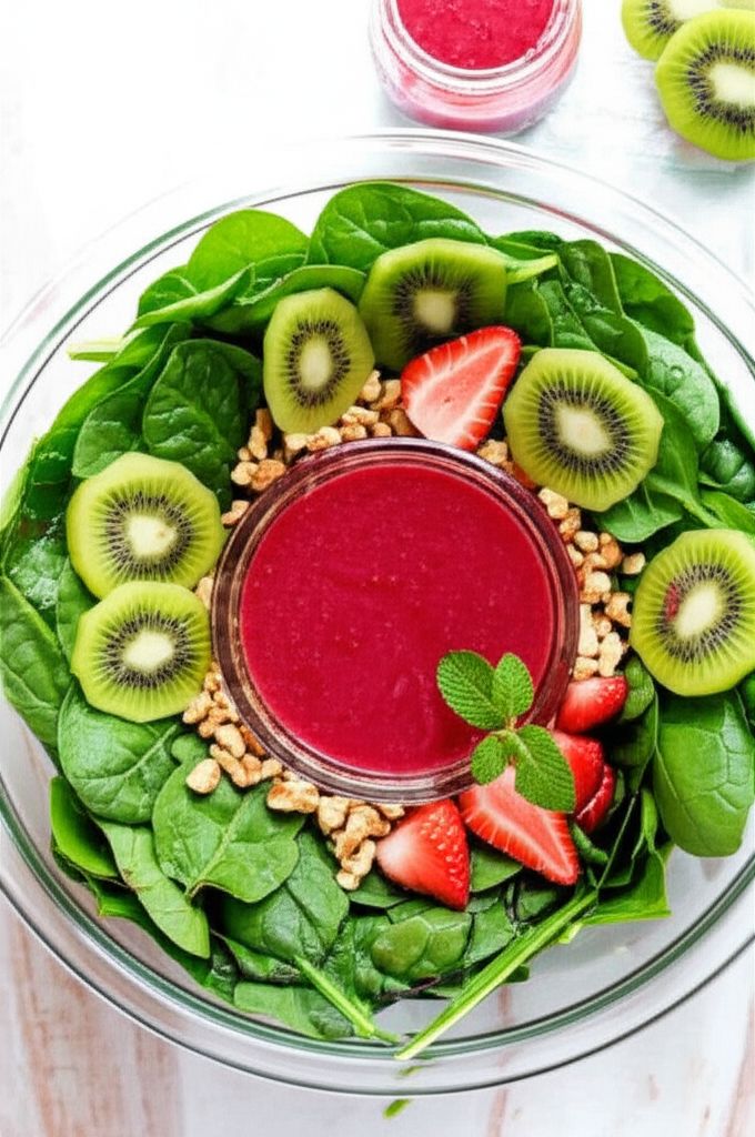 Strawberry, Kiwi, and Spinach Salad