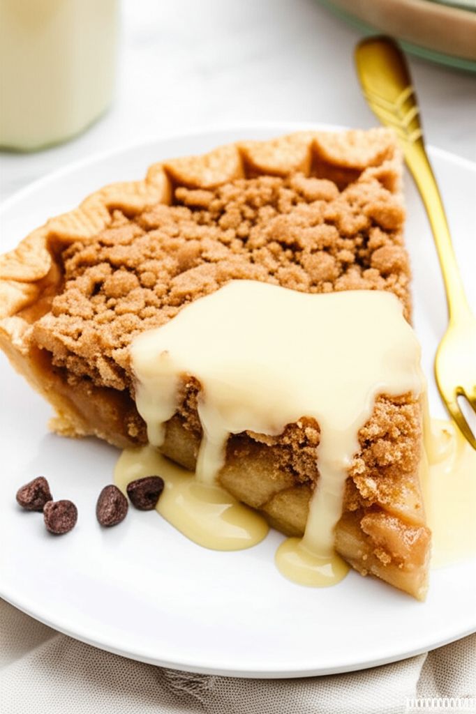 Apple Crunch Pie with Vanilla Sauce