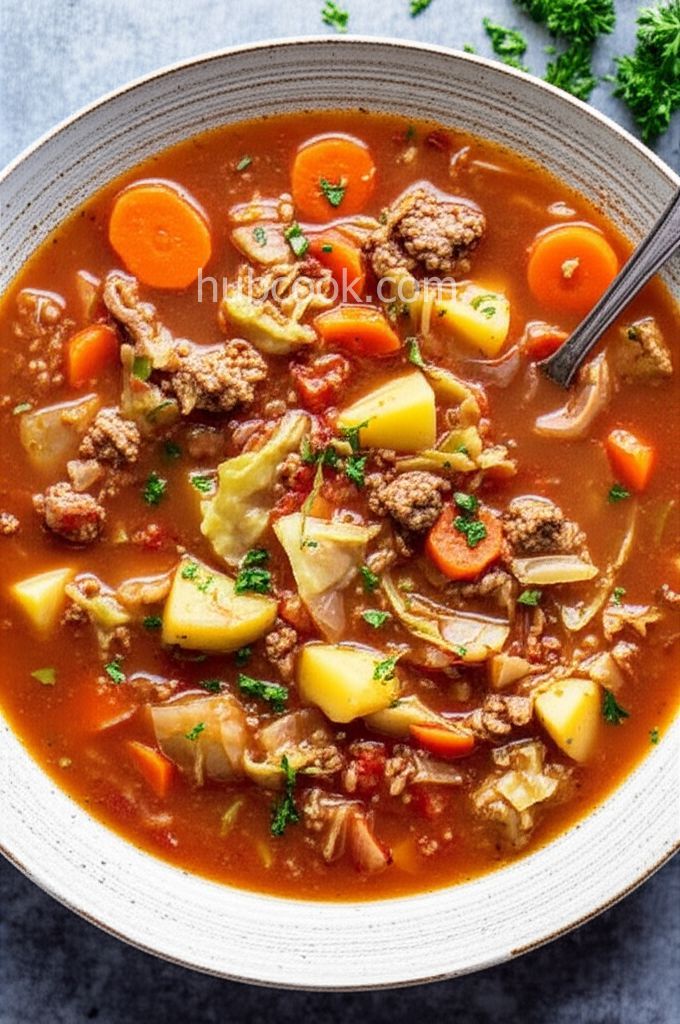Instant Pot Cabbage and Beef Soup