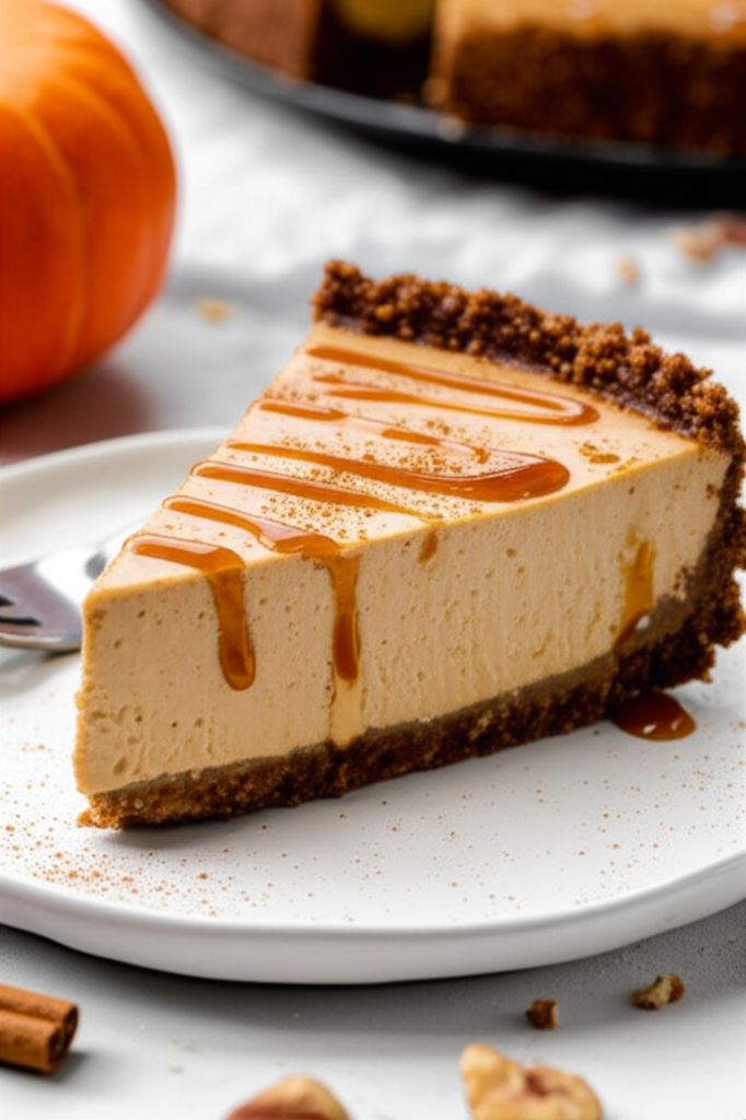 Pumpkin Cheesecake in a Gingersnap Crust