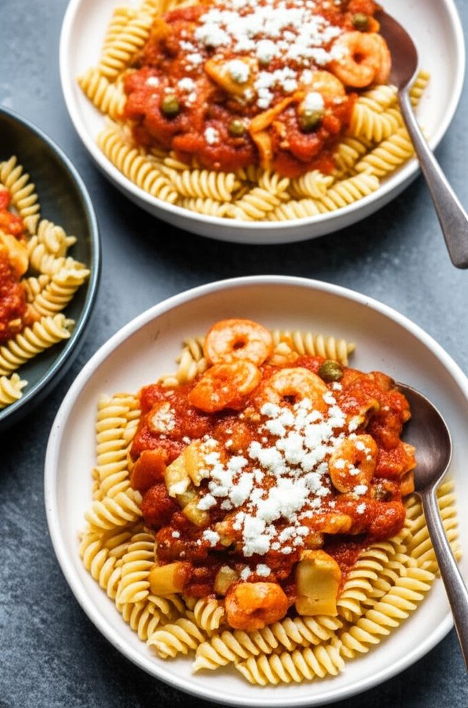 Shrimp Primavera with Goat Cheese