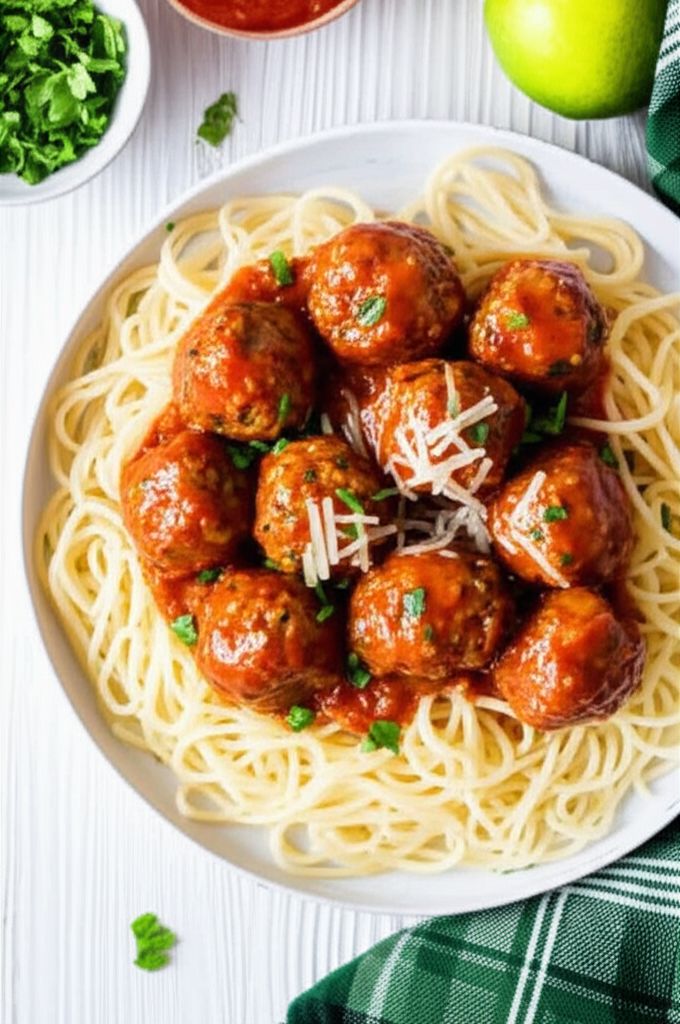 Spaghetti and Chipotle Meatballs